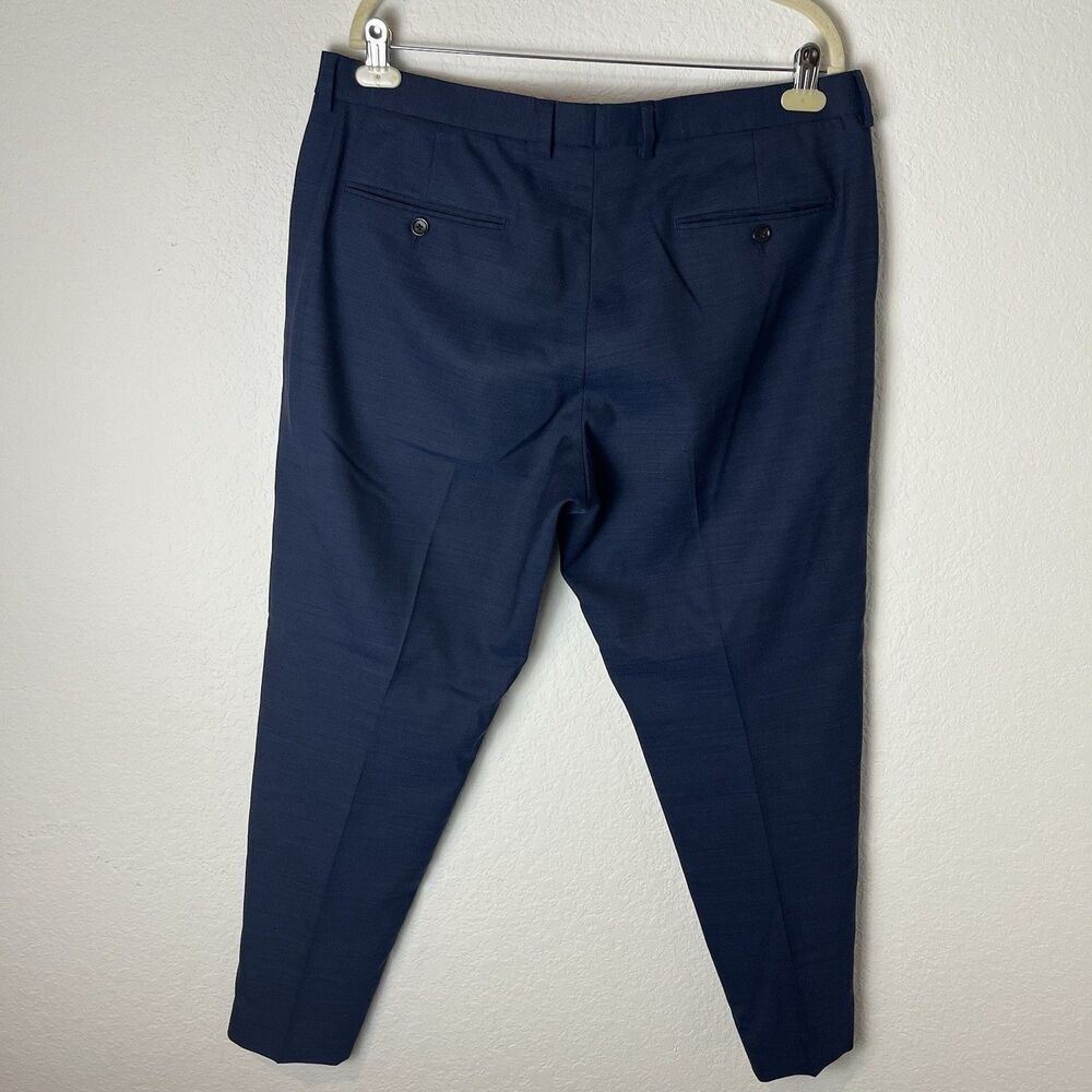J Crew Ludlow Wool Dress Pants Mens 36x30 Blue  Slim Stretch Office Casual 212​​ - Picture 2 of 7
